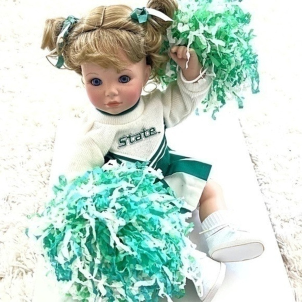💚MSU💚Cheerleader Girl Porcelain Doll!